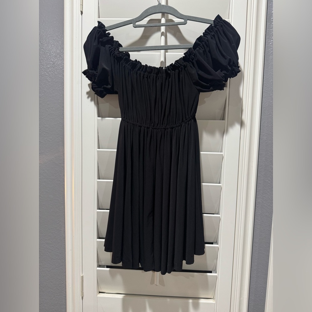 Norma Kamali Off-Shoulder Puff Sleeve Mini Dress EUC XS